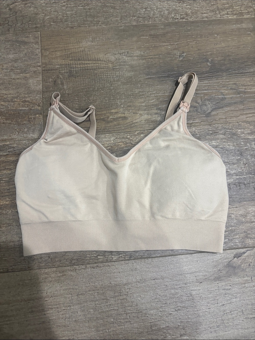 GAP Light Taupe Seamless Nursing Bralette with Adjustable Straps